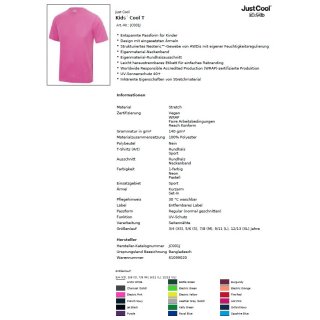 Funktionsshirt Awdis JC001J Kid 12/13 (XL) electric Pink