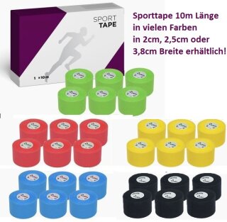Sporttape Premium 2cm, 2,5cm, 3,8cm schwarz 2,5cm x 10m