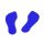 Paar Bodenmarkierungen / Floor Marker in Hand- oder Fußform Hand blau