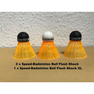 3 x Speed-Badminton Bälle Flash Shock für Crossminton Vicfun