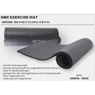 Stanno NBR Gymnastikmatte 1,2cm 180cm 489846 Isomatte Fitness Workout Yoga NEU! 