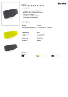 Beechfield Softshell Sports Tech Headband Stirnband CB316 dunkelgrau