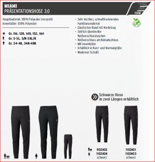 Erima Miami 3.0 Präsentationshose Damen 1102403 1102404 1102404 (Damen Kurzgröße) Gr. 38