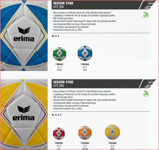 Erima Fußball Senzor-Star Lite Größe 3+4+5 7192506/7192505/7192504/7192502/7192503