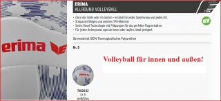 Erima Allround Volleyball 7402602 weiß/blau